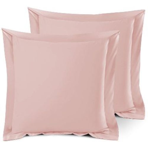 Nestl Soft Pillow Shams Set of 2, Double Brushed Microfiber Pillow Covers, Premium Pillow Shams With 1.5” Flange, Euro - Peach Beige