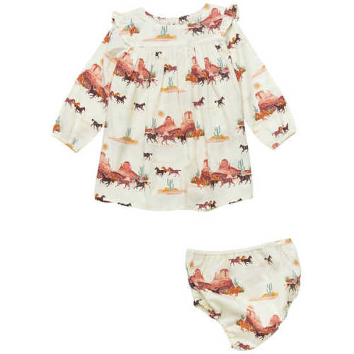 Wrangler Infant Girls' Desert Print Shirt And Diaper Cover - 2 Piece Set | Boot Barn