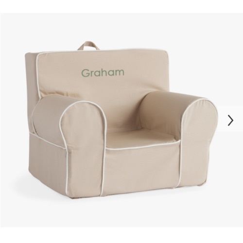 My First Anywhere Chair®, Oatmeal w/ White Piping | Pottery Barn Kids