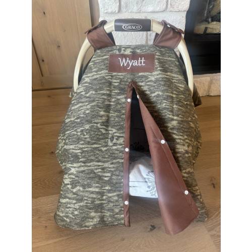 Cute Baby Car Seat Canopy Cover - mossy oak Camo - Baby Boy - Baby Shower Gift