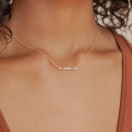 Dainty Mama Necklace by Caitlyn Minimalist in Sterling Silver, Gold & Rose Gold • Mom Necklace • Perfect Gift for Mom and Wife • NR014