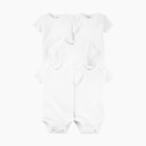 Carter's 5-Pack Short-Sleeve Bodysuits - True White, 3 M