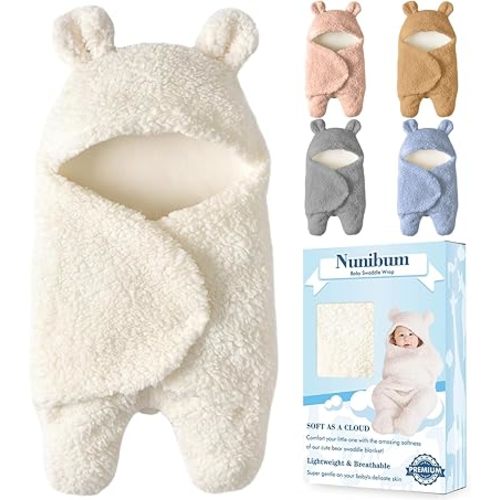 Baby Swaddle Blanket Boys Girls Cute Bear Plush Essential Receiving Blanket Ultra-Soft Newborn Registry Sleeping Wraps for Infant 0-6 Months - Pink