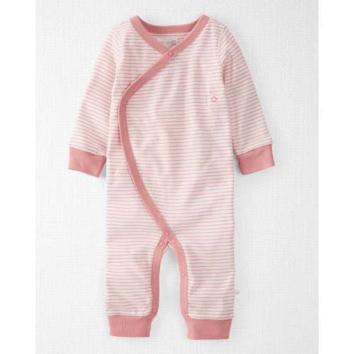 Baby Organic Cotton Wrap Sleep & Play Pajamas in Stripes - Little Planet | Carter's - Pink Stripes NB