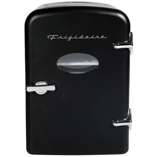 6-Can Retro Mini Fridge Cooler - Black