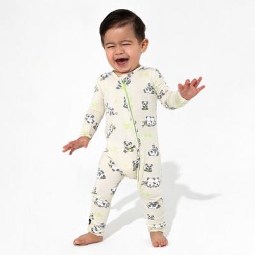 Bellabu Bear Baby Panda Bamboo Convertible Footie White Newborn