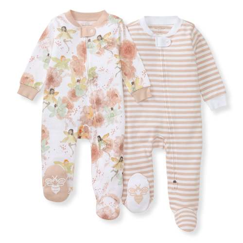 Fairy Floral Organic Cotton Girl Sleep & Play - 2 Pack – Burt's Bees Baby