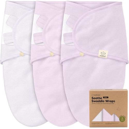 3-Pack Organic Swaddles for Newborns, Baby Swaddles 0-3 Months (Soft Lilac) | Newborn Swaddle Sleep Sacks, Soft Cotton, Infant, Baby Swaddle Wraps, Girls, Boys, Large Hook & Loop Closure