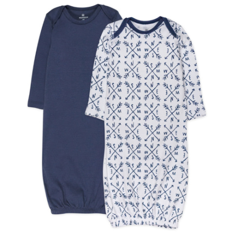 2-Pack Organic Cotton Sleeper Gowns, Compass | Honest Baby Clothing
