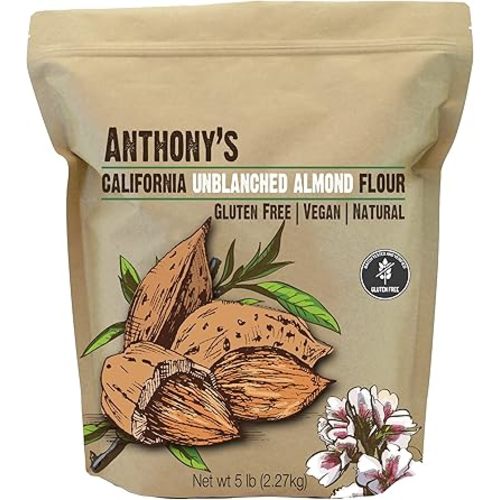 Anthony's Almond Meal Flour, Unblanched, 5 lb, Gluten Free, Non GMO, Keto Friendly