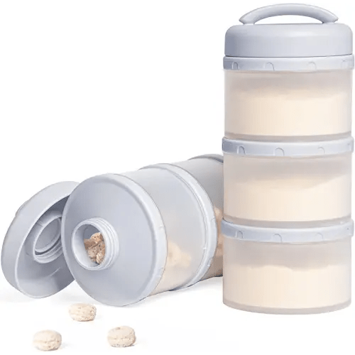 Termichy Stackable Formula Dispenser Portable Milk Powder Container, 2 Pack, Grey