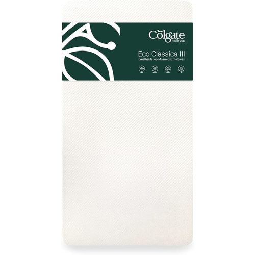 Colgate Mattress EcoClassica III Eco-Friendlier Crib Mattress - Dual-Firmness Infant and Toddler Mattress with Thick, Sustainable Foam and Certified Organic Cotton Cover