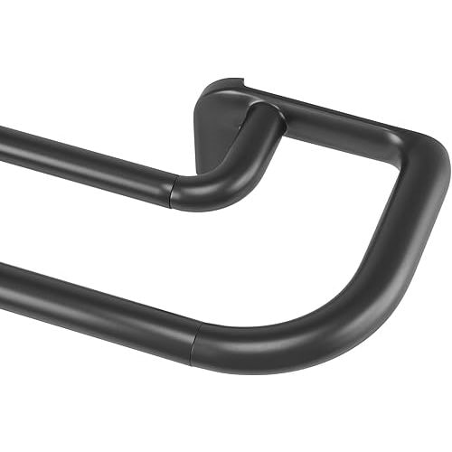 Umbra Twilight Double Curtain Rod Set – Wrap Around Design Ideal for Blackout or Room Darkening Panels, 30 to 84 Inches, Black