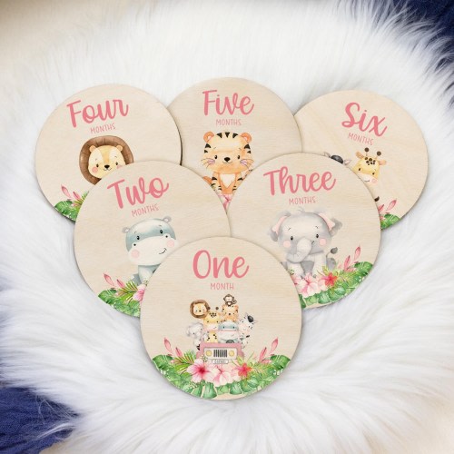 Safari Milestone Cards, Baby Milestone Safari Marker, Wood Milestone Card, Baby Milestones, Photo Prop, Safari Jungle Nursery Theme S38