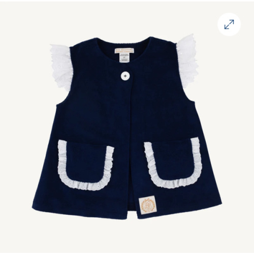 Callie Cover Up (Terrycloth) - Nantucket Navy with Worth Avenue White