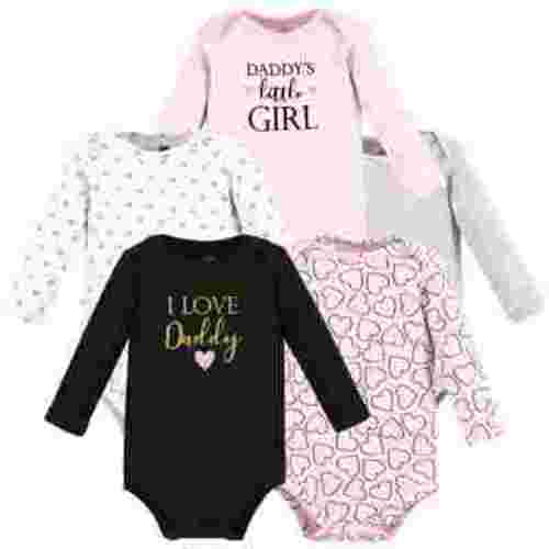 Hudson Baby Cotton Long-Sleeve Bodysuits, 5-Pack, Newborn- 24 Months