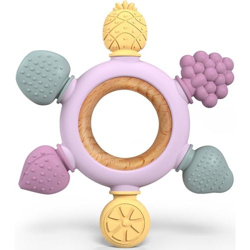 GJZZ Baby Teething Toys 6-12 Months, Montessori Sensory Toys, Baby Bath Toys, Fruit Baby Teether Toys, Toddlers Toys 0-3 6-12 Months, for Infants &New Borns, Boy Girl Gifts for Christmas