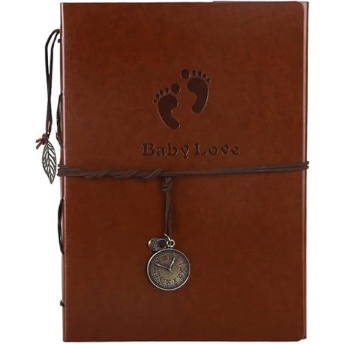 Photo Album 4x6 160 Photos, Leather Photo Albums with Writing Space With 30 Writing Paper, Travel Family Wedding Kids Graduation Ultrasound Baby Picture Album Scrapbook Photo Album