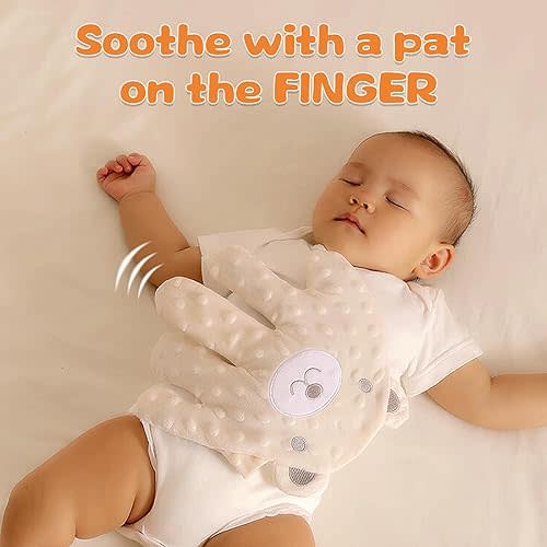 Baby Soothing Palm, Baby Patter for Sleep, Baby Startle Prevention Hand Glove Electric Baby Hand Pillow Red Bean Filling Cute Baby Soothing Palm for Newborns Baby Girl Baby Boy (Blue Bear)