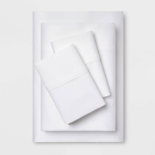 400 Thread Count Solid Performance Sheet Set - Threshold™, Color: White, Size: King