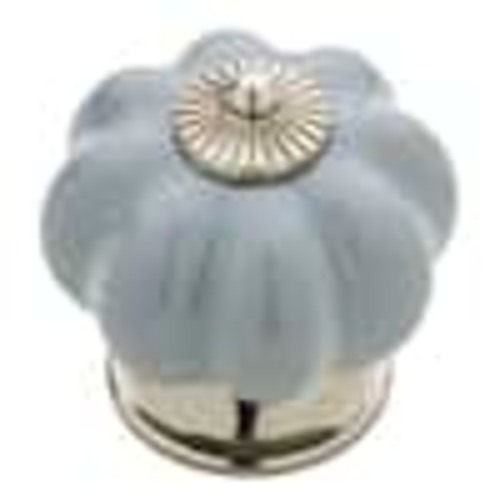 Liberty Ceramic Pumpkin 1-3/4 in. (45 mm) Vintage Gray and Chrome Round Cabinet Knob P32974C-GR-CP
