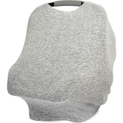 aden + anais Snuggle Knit 6-in-1 Stretchy Multi-Use Cover for Car Seat, Nursing, Cart, Baby Swing, High Chair, Infinity Scarf, Heather Grey