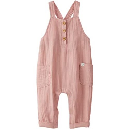 Little Planet by Carter's Baby Organic Cotton Gauze Overall Jumpsuit, Rose, 3 Months