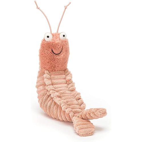 Jellycat Sheldon Shrimp Stuffed Animal, 8.5 inches - Ocean and Sea Plush Toy - Classic Children's Gift