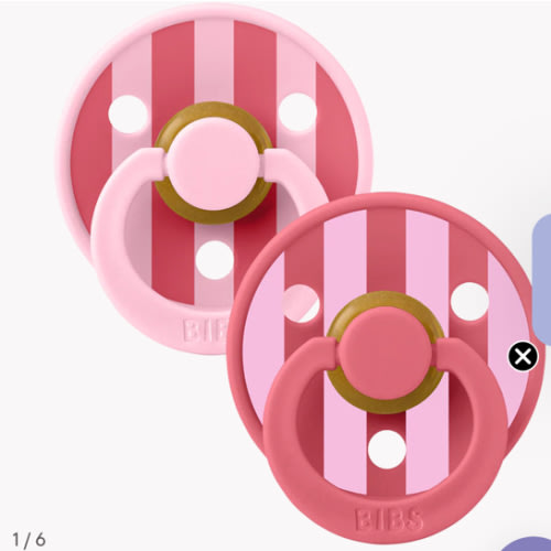 BIBS STUDIO 2 Pack Block Pacifiers - Baby Pink Coral Mix – Bibsworld store US