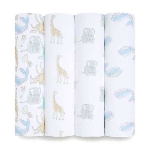 aden + anais essentials Muslin Swaddle Blankets - Natural History - 4pk