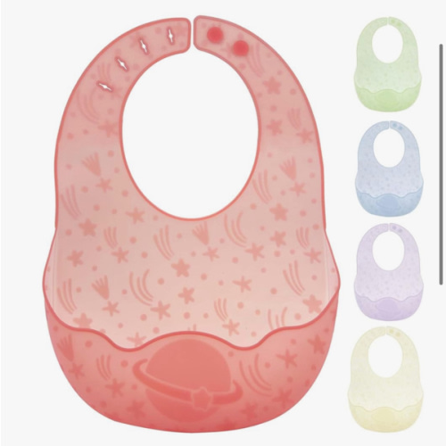 Adjustable Silicone Bib for Babies Easy-Clean Baby Bibs with Food Catcher Soft & Lightweight with Travel Case