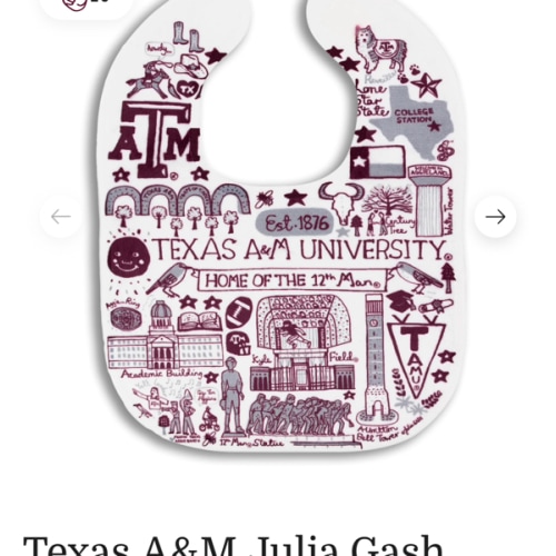 Texas A&M Julia Gash Baby Bib