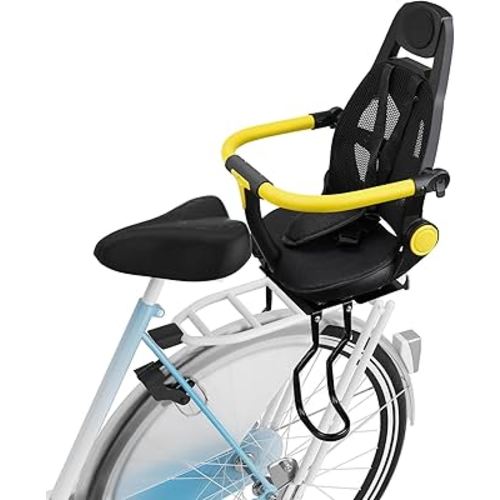 2024 New Rear Child Bike Seat, Adjustable Backrest Rear Bike Seat, Foldable and Rotatable Rear Mounted Child Bike Seat, Child Rear Seat with Thick Backrest, Suitable for Most Bicycle