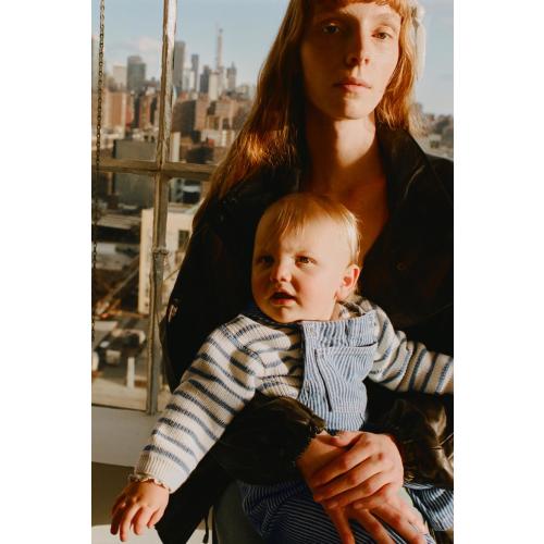 STRIPED TWILL LONG OVERALLS - Blue | ZARA United States