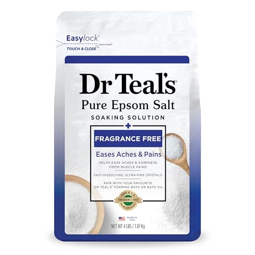 Dr Teal's Pure Epsom Magnesium Salt Soak, Fragrance-Free, 4 lbs