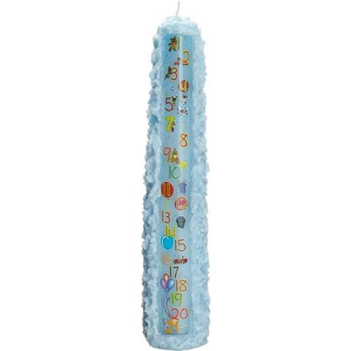 Biedermann & Sons CP241LB Baby Shower Birthday 1 to 21 Pillar Candle, Light Blue, 15-Inches Tall, unscented