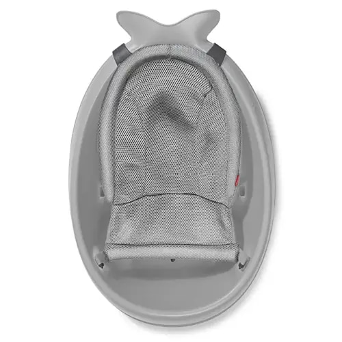 Skip Hop Baby Bath Tub, 3-Stage Smart Sling Tub, Moby, Grey - Grey Tub