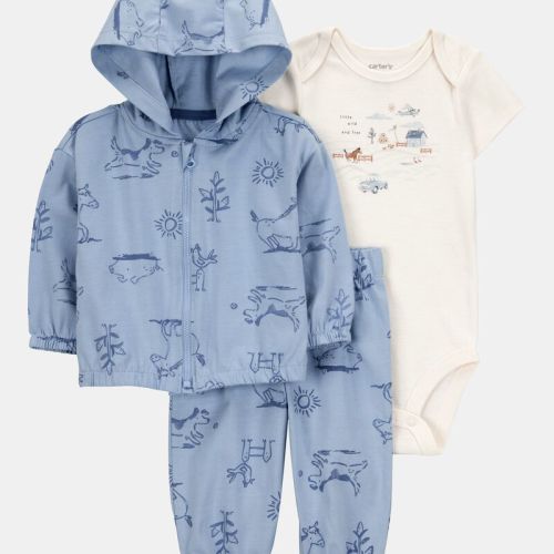 Baby 3-Piece Dog Print Little Cardigan Set | Carter’s Oshkosh Canada