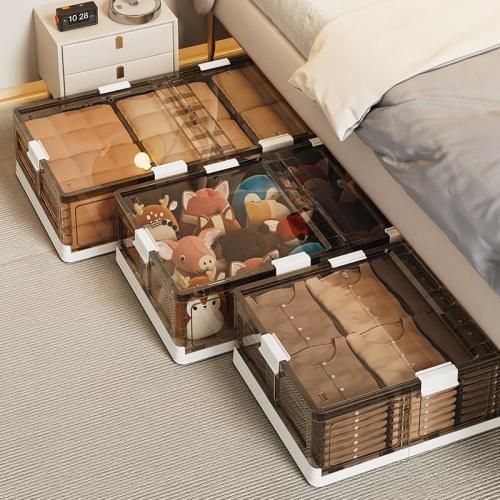 NLDD Foldable Under Bed Storage Box with Wheels Stackable Rolling - TikTok Shop