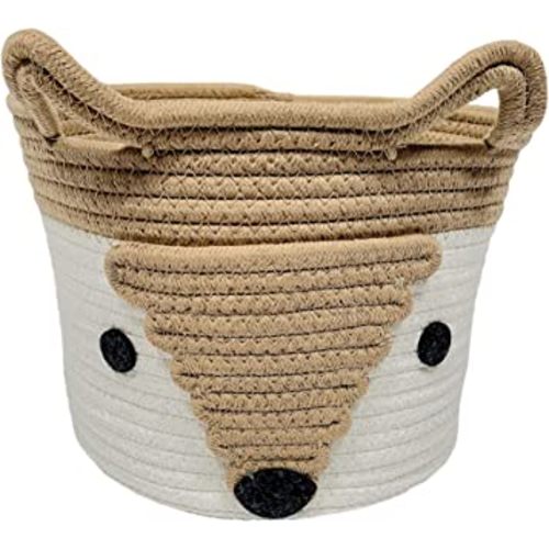 Levtex Baby - Fox Rope Storage Basket - Nursery Accessories - Measurements: (8 x 8 x 10in.)