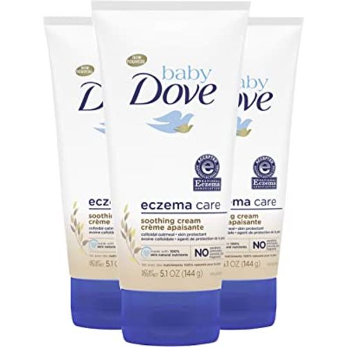 Baby Dove Soothing Cream Lotion To Soothe Delicate Skin Eczema Care No Artificial Perfume or Color, Paraben & Phthalate Free,5.1 Ounce (Pack of 3)