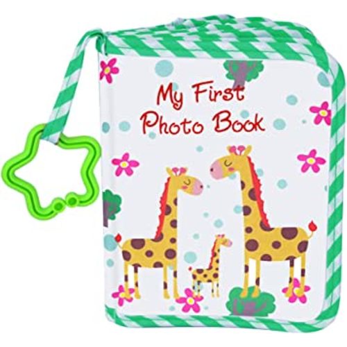Baby Photo Album, Green, 4x6 Inch, Soft Cloth Cover, Holds 4x6 Inch Photos
