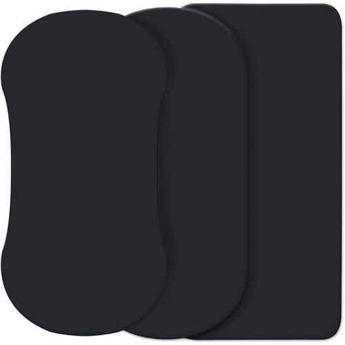CaSaJa Black 3 Pack Bassinet Sheet Set, Silky Soft Handfeel with Comfy Napping Surface for Baby Boy and Girl, Flexible Fit Various Kinds of Cradle and Bessinet Mattress Up to 15" x 30" and Breathable - Pack of 3