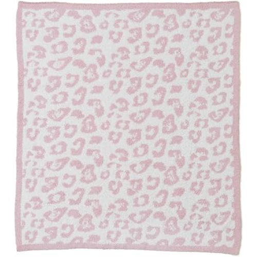 Barefoot Dreams® CozyChic® Baby Blanket, Barefoot in The Wild, Ultra Soft Plush Jacquard Microfiber Cozy Blanket, Lightweight Comfort, One Size, Dusty Rose-Cream