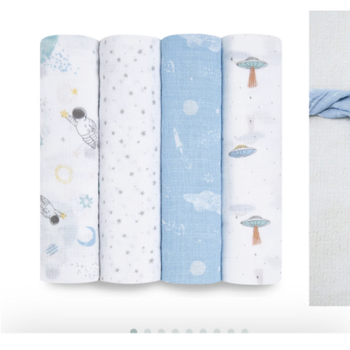 Space Print Cotton Muslin Swaddle 4pk | aden + anais