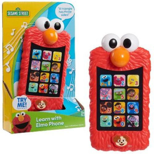 Sesame Street Learn with Elmo Pretend Play Phone, Learning and Education, Easter Basket Fillers, Gifts, Presents, Kids Toys for Ages 2 Up by Just Play