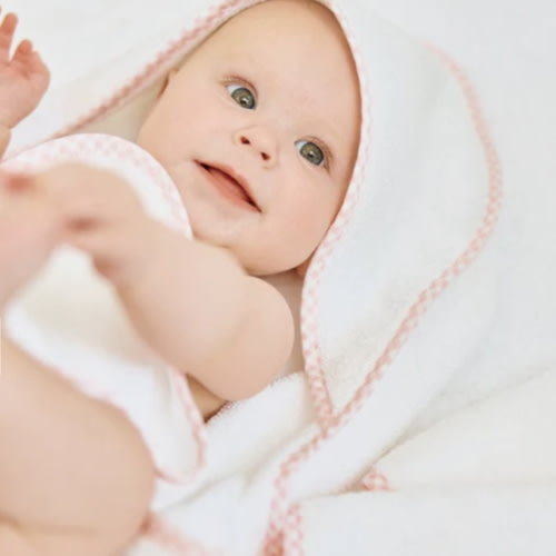 Weezie Baby Shower Towel Bundle (pink gingham)