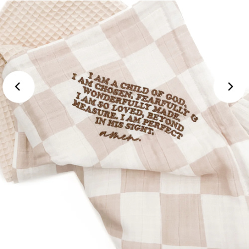 I Am A Child Of God Checker Waffle Blanket – AmorClothingCo.