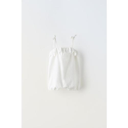 RUFFLED EMBROIDERED ROMPER - 1-3M
