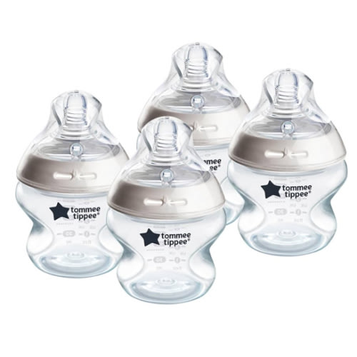 Tommee Tippee Natural Start Anti-Colic 5 oz BPA Free Baby Bottles, 0+ Months, Slow Flow Breast-Like Nipple, Self Sterilizing, Designed for Seamless Transition Between Bottle and Breast, Pack of 4
